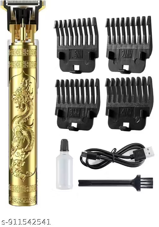 Professional Hair Trimmer for Men: Golden, Cordless Zero-Gap Clipper
